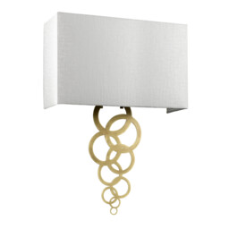 Rosa Large 2 Light Wall Light, Aged Brass, Ivory Faux Silk Shade - thumbnail 2