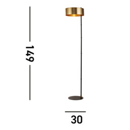 Knox Floor Lamp Black, Gold Metal - thumbnail 2