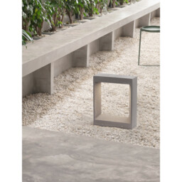 Cairo Outdoor Pedestal Light Grey Cement Glass LED 8W 380Lm 3000K IP65 - thumbnail 2