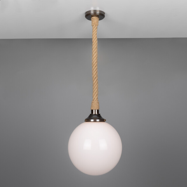 Azores Bathroom Rope Globe Pendant, Antique Brass, IP44 - image 1