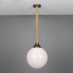 Azores Bathroom Rope Globe Pendant, Antique Brass, IP44