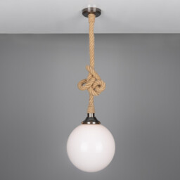 Azores Bathroom Rope Globe Pendant, Antique Brass, IP44 - thumbnail 2