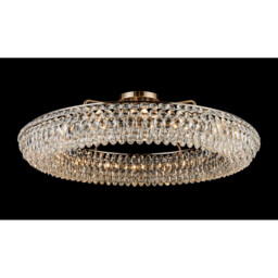 Coniston 1.1m Semi Flush Ring Ceiling, 18 Light E14, Antique Brass/Crystal Item Weight: 31kg - thumbnail 2
