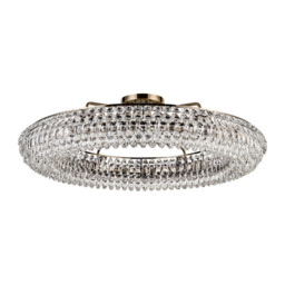 Coniston 1.1m Semi Flush Ring Ceiling, 18 Light E14, Antique Brass/Crystal Item Weight: 31kg - thumbnail 5