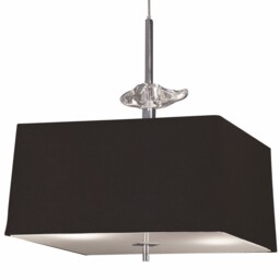 Akira Ceiling Pendant 4 Light E27, Polished Chrome, Frosted Glass with Black Shade - thumbnail 5