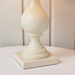 Marsham Table Lamp Linen Effect, Ivory Painted Wood, E14 - thumbnail 5