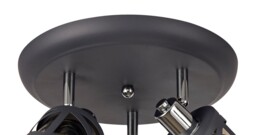 Burlington 3 Light Round Spotlight E14, Matt Grey, Polished Chrome, Cognac - thumbnail 5