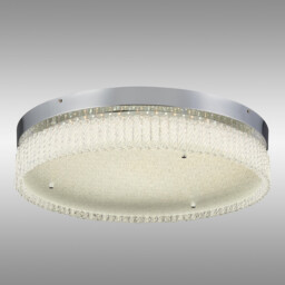 Aiden 60cm Round Flush Ceiling 40W LED, CCT White 3000-6000K, CCT Switchable, Polished Chrome/Glass, 3yrs Warranty - thumbnail 2