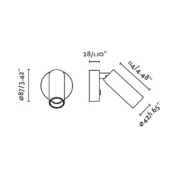 Stan Slim Reading Wall Light White GU10 with Switch - thumbnail 3