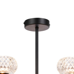 Aria Fixed Pendant, 5 Light G9, IP44, Satin Black/Clear Glass - thumbnail 5