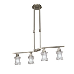 Alaska Telescopic 4 Light L1, SGU10 Bar, Satin Nickel - thumbnail 1