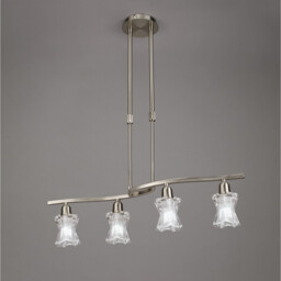 Alaska Telescopic 4 Light L1, SGU10 Bar, Satin Nickel - thumbnail 2