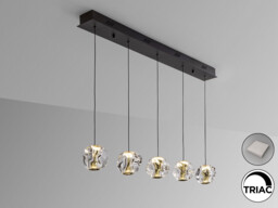 Zaria Bar Pendant Ceiling Light Black, Gold, Clear LED 3000K Dimmable - thumbnail 1