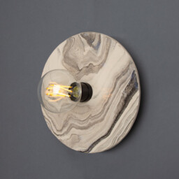 Bog Oak Wall Light Marbled, Matt Black