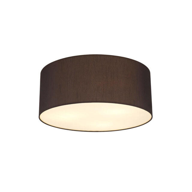 Baymont White 3 Light E27 Universal Flush Ceiling Fixture With 50cm x 20cm Faux Silk Shade, Black/White Laminate - image 1