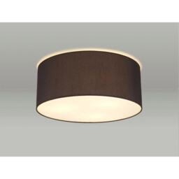 Baymont White 3 Light E27 Universal Flush Ceiling Fixture With 50cm x 20cm Faux Silk Shade, Black/White Laminate - thumbnail 2