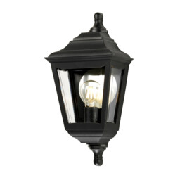 Kerry 1 Light Outdoor Coastal Flush Mount Wall Lantern Black IP44, E27 - thumbnail 1