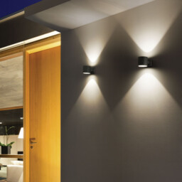 Snif Round 1 Light Outdoor Up Down Wall Light Black, Anthracite IP54, G9 - thumbnail 2