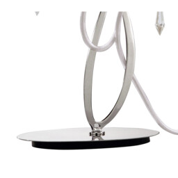 Lucca Table Lamp 2 Light E27, Polished Chrome With White Shades & Clear Crystal - thumbnail 5