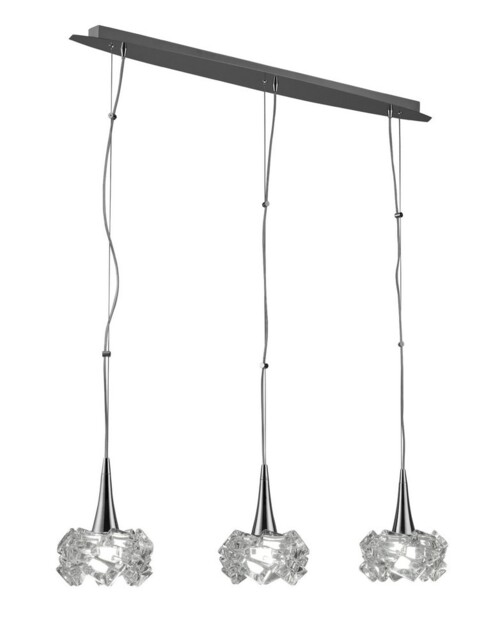 Artic Ceiling Pendant 3 Light E27 Line Large, Polished Chrome - image 1