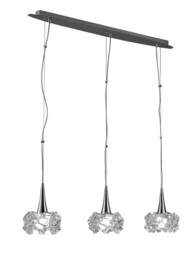 Artic Ceiling Pendant 3 Light E27 Line Large, Polished Chrome - thumbnail 1
