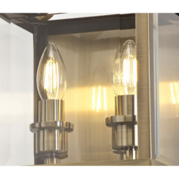 Aston Wall Lamp 2 Light E14 Antique Brass/Glass - thumbnail 5