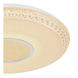 Klemens Patterned Glass Flush Ceiling Light White 1x RGB LED Dimmable 3000-6000K Remote Control - thumbnail 5