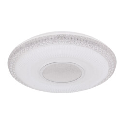 Klemens Patterned Glass Flush Ceiling Light White 1x RGB LED Dimmable 3000-6000K Remote Control - thumbnail 2