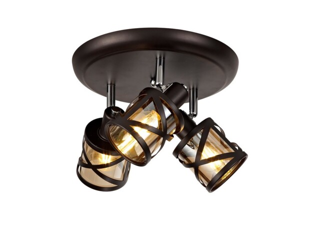 Burlington 3 Light Round Spotlight E14, Oiled Bronze, Polished Chrome, Amber - image 1