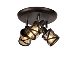 Burlington 3 Light Round Spotlight E14, Oiled Bronze, Polished Chrome, Amber - thumbnail 1