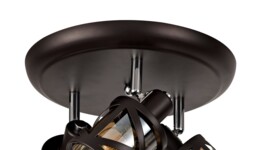 Burlington 3 Light Round Spotlight E14, Oiled Bronze, Polished Chrome, Amber - thumbnail 5