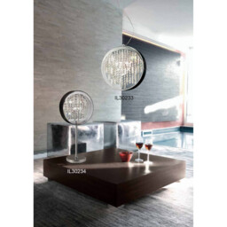 Geo Pendant Black Shade 7 Light G4 Polished Chrome/Crystal, NOT LED/CFL Compatible - thumbnail 5