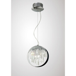 Geo Pendant Black Shade 7 Light G4 Polished Chrome/Crystal, NOT LED/CFL Compatible - thumbnail 2