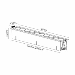 Blau Linear Recessed Spotlight 10 Light, 24W LED, 3000K, 1680lm, Cut Out: L:280mm x W:40mm, White, Driver Included - thumbnail 3