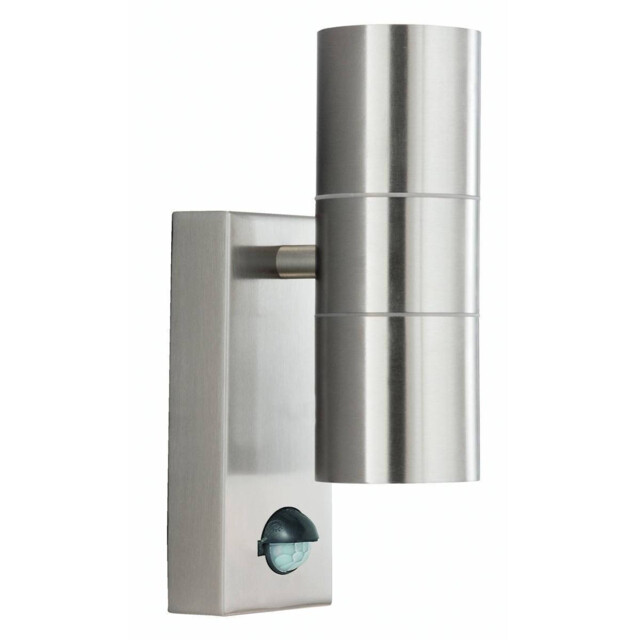 Dual Outdoor Up Down Wall 2 Light Cast Aluminium with Motion Sensor IP44, GU10 - image 1