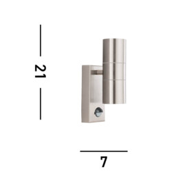 Dual Outdoor Up Down Wall 2 Light Cast Aluminium with Motion Sensor IP44, GU10 - thumbnail 5