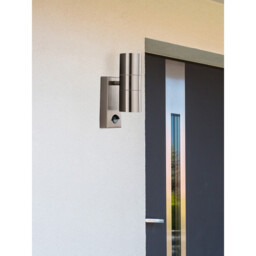 Dual Outdoor Up Down Wall 2 Light Cast Aluminium with Motion Sensor IP44, GU10 - thumbnail 2