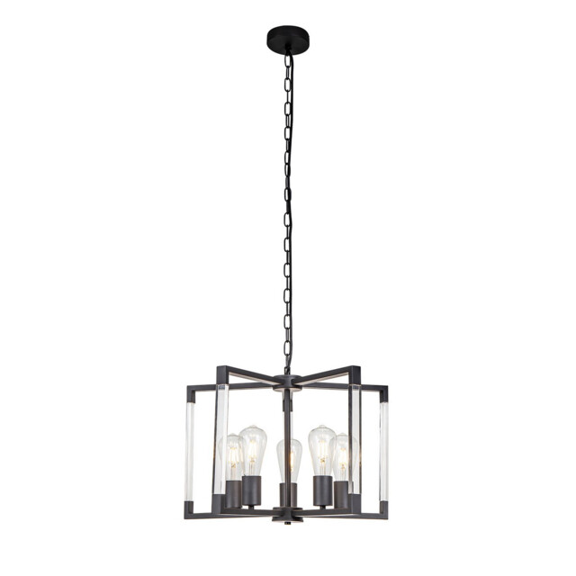Canto Pendant 5 Light E27 Graphite/Acrylic - image 1