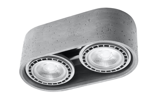 Basic Surface Mounted Twin Downlights Oval Grey GU10 - image 1