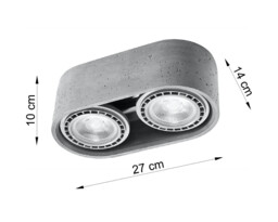 Basic Surface Mounted Twin Downlights Oval Grey GU10 - thumbnail 5