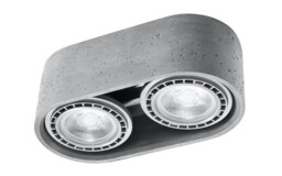 Basic Surface Mounted Twin Downlights Oval Grey GU10 - thumbnail 1