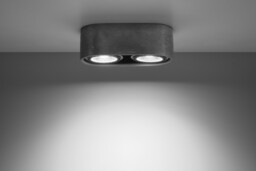 Basic Surface Mounted Twin Downlights Oval Grey GU10 - thumbnail 3