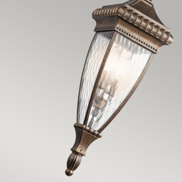 Venetian Rain 2 Light Outdoor Ceiling Chain Lantern Brushed Bronze, E14 - thumbnail 3