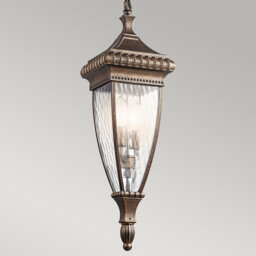 Venetian Rain 2 Light Outdoor Ceiling Chain Lantern Brushed Bronze, E14 - thumbnail 5