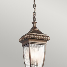 Venetian Rain 2 Light Outdoor Ceiling Chain Lantern Brushed Bronze, E14 - thumbnail 2
