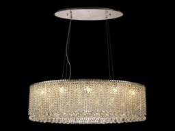 Empire IL31374 100x50cm Oval Ceiling Pendant Chandelier, 10 Light G9, Polished Chrome, Crystal - thumbnail 2