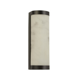 Nile LED Wall Lamp, Matt Black Metal & Marbleised Resin - thumbnail 2