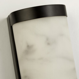 Nile LED Wall Lamp, Matt Black Metal & Marbleised Resin - thumbnail 3