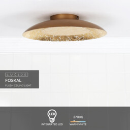 Foskal Modern Flush Ceiling Light - Ø 34.5cm- LED - 1x12W 2700K - Brass - thumbnail 3