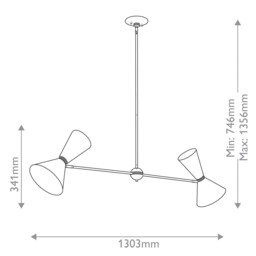 Kichler Phix Bar Pendant Ceiling Light Contemporary Champagne Bronze, Black 4x E27 - thumbnail 3